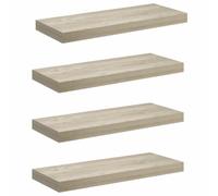 vidaXL Estantes flotantes de pared 4 uds MDF Roble 60x23,5x3,8 cm