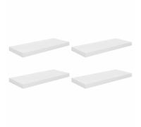 vidaXL 4X Estante Flotante Pared Repisa Colgante Estantería Tablero CD Libros Decoración Coleccionables Fotos Premios Blanco Brillo MDF 60x23,5x3,8 cm