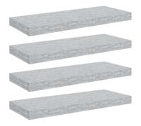 vidaXL 4X Estante Flotante Pared Repisa Flotante Balda Estantería Salón Estudio Exhibición Colgante Decoración Gris Hormigón MDF 60x23,5x3,8 cm