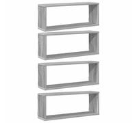 vidaXL Estantes cúbicos de pared 4x – Estantería flotante de almacenaje, Madera gris Sonoma