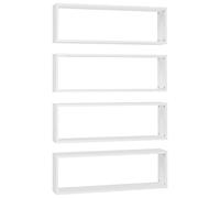 vidaXL 4X Estantes Cubos de Pared Estantería Colgante CD Libros Coleccionables Fotos Premios Decoración Librerías Contrachapada Blanco 80x15x26,5 cm
