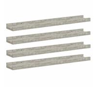 vidaXL 4X Estantes de Pared Repisa Flotante Balda Estantería Salón Sala de Estar Estudio Exhibición Colgante Decoración Gris Hormigón 60x9x3 cm