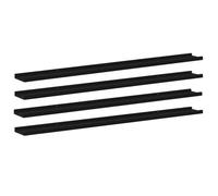vidaXL 4X Estantes de Pared Repisa Flotante Balda Estantería Salón Sala de Estar Estudio Exhibición Colgante Decoración Negro 115x9x3 cm