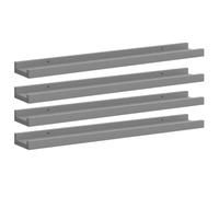 vidaXL 4X Estantes de Pared Repisa Flotante Balda Estantería Salón Sala de Estar Estudio Exhibición Colgante Decoración Gris 60x9x3 cm