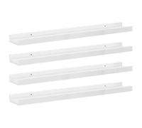 vidaXL 4X Estantes de Pared Repisa Flotante Balda Estantería Salón Sala de Estar Estudio Exhibición Colgante Decoración Blanco Brillante 60x9x3 cm