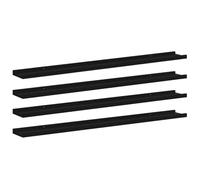 vidaXL 4X Estantes de Pared Repisa Flotante Balda Estantería Salón Sala de Estar Estudio Exhibición Colgante Decoración Negro 100x9x3 cm
