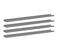 vidaXL 4X Estantes de Pared Repisa Flotante Balda Estantería Salón Sala de Estar Estudio Exhibición Colgante Decoración Gris 100x9x3 cm