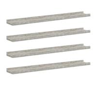 vidaXL 4X Estantes de Pared Repisa Flotante Balda Estantería Salón Sala de Estar Estudio Exhibición Colgante Decoración Gris Hormigón 80x9x3 cm