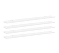 vidaXL Estantes de pared 4 unidades blanco brillo 100x9x3 cm