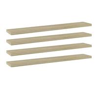 vidaXL 4X Estantes Estantería Estudio Salón Decoración Libros Librería Librero Biblioteca Tablero Extra Madera Contrachapada Roble Sonoma 60x10x1,5 cm