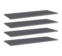 vidaXL Estante estantería 4 uds contrachapada gris brillo 100x40x1,5cm