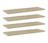 vidaXL 4X Estantes Estantería Estudio Salón Decoración Libros Librería Librero Biblioteca Tablero Extra Madera Contrachapada Roble Sonoma 60x20x1,5 cm