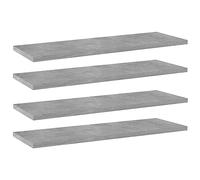 vidaXL Estante estantería 4uds contrachapada gris hormigón 60x20x1,5cm