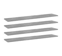 vidaXL 4X Estantes Estantería Estudio Salón Decoración Libros Librería Librero Biblioteca Tablero Extra Contrachapada Gris Hormigón 100x20x1,5cm