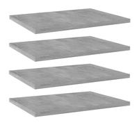 vidaXL Estantería 4 uds contrachapada gris hormigón 40 x 30 x 1,5 cm