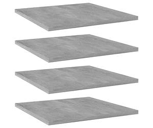 vidaXL 4X Estantes Estantería Estudio Salón Decoración Libros Librería Librero Biblioteca Tablero Extra Contrachapada Gris Hormigón 40x40x1,5 cm