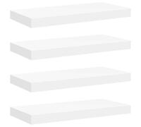 vidaXL 4X Estantes Flotantes de Pared Repisa Colgante Estantería Tablero CD Libros Decoración Coleccionables Fotos Premios Blanco MDF 50x23x3,8 cm