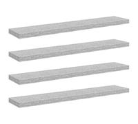 vidaXL 4X Estantes Flotantes Pared Repisa Balda Estantería Salón Sala de Estar Exhibición Colgante Decoración Gris Hormigón MDF 120x23,5x3,8cm