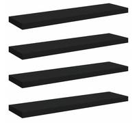 vidaXL 4X Estantes Flotantes Pared Repisa Colgante Estantería Tablero CD Libros Decoración Coleccionables Fotos Premios Negro MDF 90x23,5x3,8 cm