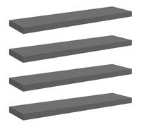 vidaXL 4X Estantes Flotantes Pared Repisa Colgante Estantería Tablero CD Libros Decoración Coleccionables Fotos Premios Gris Brillo MDF 90x23,5x3,8cm