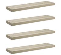 vidaXL 4X Estantes Flotantes Pared Repisa Colgante Estantería Tablero CD Libros Decoración Coleccionables Fotos Premios Color Roble MDF 90x23,5x3,8 cm