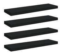 vidaXL 4X Estantes Flotantes Pared Repisa Colgante Estantería Tablero CD Libros Decoración Coleccionables Fotos Premios Negro MDF 80x23,5x3,8cm
