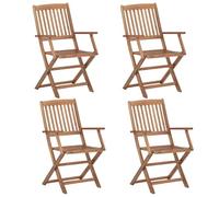 vidaXL 4X Madera Maciza de Acacia Sillas de Jardín Plegables Sillón Exterior Balcón Terraza Patio Asiento Butaca Muebles Mobiliario
