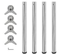 vidaXL 4x Patas para Mesa Regulables en Altura Hierro Fuerte Cromado 710 mm