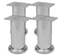vidaXL 4x Patas para Sofá Redondas 120 mm Hierro Cromado Soportes Pie Sillón