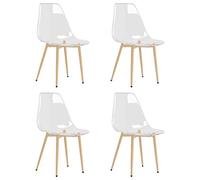 vidaXL 4X Sillas de Comedor Asiento Mobiliario Muebles Oficina Despacho Salón Sala de Estar Cocina Escritorio Relajación Transparente Pet