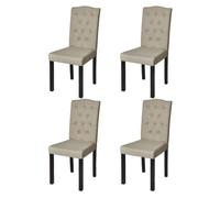 vidaXL Sillas de comedor Estilo clásico Tapizado de tela camel y madera 4X