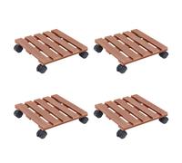 vidaXL 4x Soportes con Ruedas para Plantas WPC Cajón Macetas Transporte Color Gris, Marrón, y mas