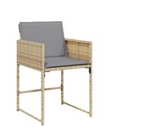 vidaXL 4xSillones de jardín con cojines 4 uds ratán sintético
