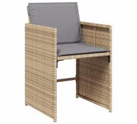 vidaXL 4xSillones de jardín con cojines 4 unidades ratán sintético