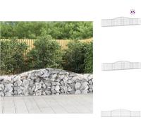 vidaXL: 5 macetas tipo gavión con forma de arco, 400x50x60/80 cm, hierro galvanizado. Macetas y jardineras
