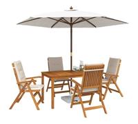 vidaXL 5-Piece Garden Dining Set Natural Madera de Acacia Sólida