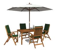 vidaXL 5-Piece Garden Dining Set Natural Madera de Acacia Sólida