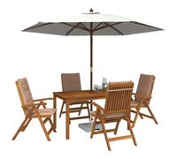 vidaXL 5-Piece Garden Dining Set Natural Madera de Acacia Sólida