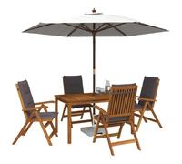 vidaXL 5-Piece Garden Dining Set Natural Madera de Acacia Sólida