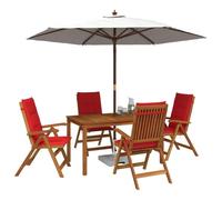 vidaXL 5-Piece Garden Dining Set Natural Madera de Acacia Sólida