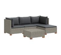 vidaXL 5 uds. Conjunto de Lounge de Ratán con Cojines GENDT Gris Kubu