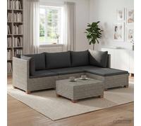 vidaXL 5 uds. Conjunto de Lounge de Ratán con Cojines GENDT Gris Kubu
