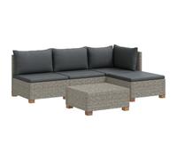 vidaXL 5 uds. Conjunto de Lounge de Ratán con Cojines GENDT Gris Kubu