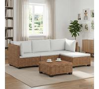 vidaXL 5 uds. Conjunto de Lounge de Ratán con Cojines GENDT Natural