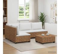 vidaXL 5 uds. Conjunto de Lounge de Ratán con Cojines GENDT Natural