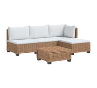 vidaXL 5 uds. Conjunto de Lounge de Ratán con Cojines GENDT Natural, Conjunto de Rattan para Sala, Jardín y Terraza, Sofá Modular, Muebles de Exterior, Asientos Cómodos, Relax