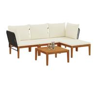 vidaXL 5 uds. Madera de Acacia Sólida y Cuerda Natural