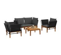 vidaXL 5 uds. Madera de Acacia Sólida y Cuerda Natural