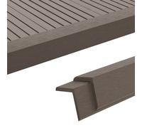 vidaXL 5x Perfil Ángulo en L Suelo Porche WPC Aluminio Remate Borde Color Plateado, Color teca, Gris y mas