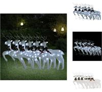 vidaXL, 6 ciervos LED, blancos, 120 LEDs - Iluminación navideña